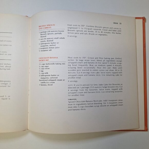Betty Crockers Easy Oven Cook Book Meals Recipe 1973 Orange Hardcover Dinner - Picture 7 of 12